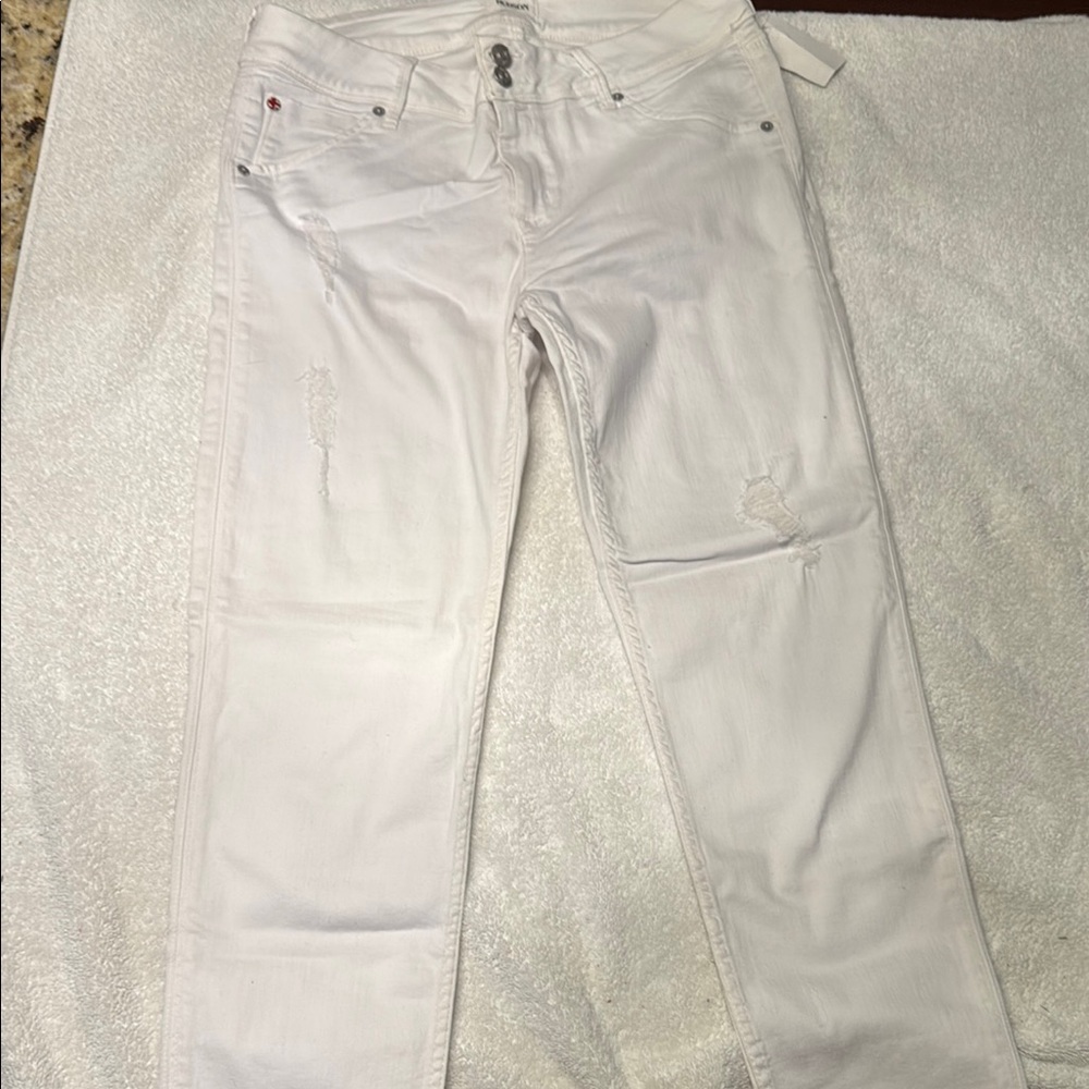 Hudson White Distressed Jeans